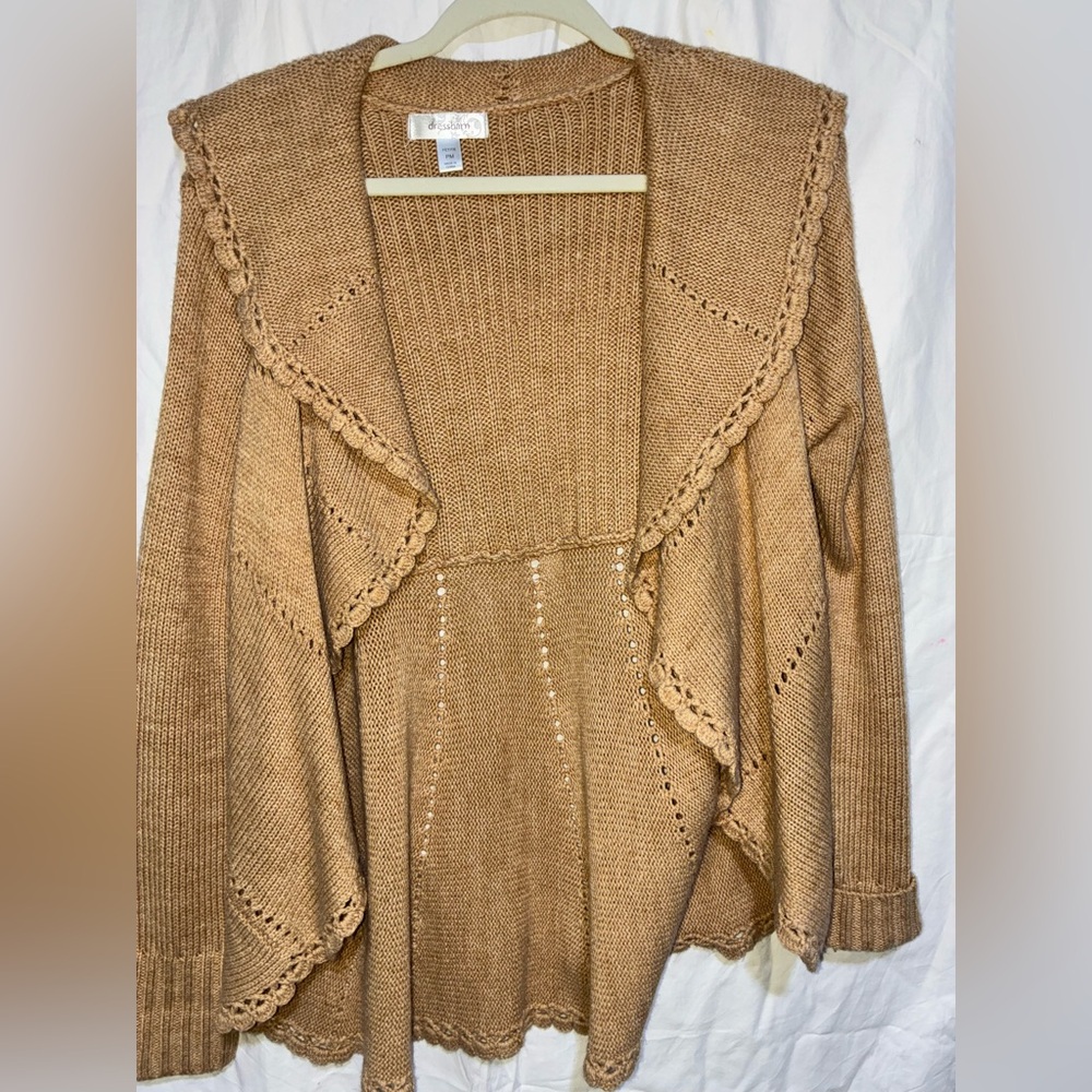dressbarn Camel Knit Cardigan